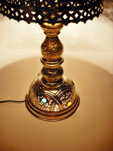 Moroccan Jeweled Brass Table Lamp Shades